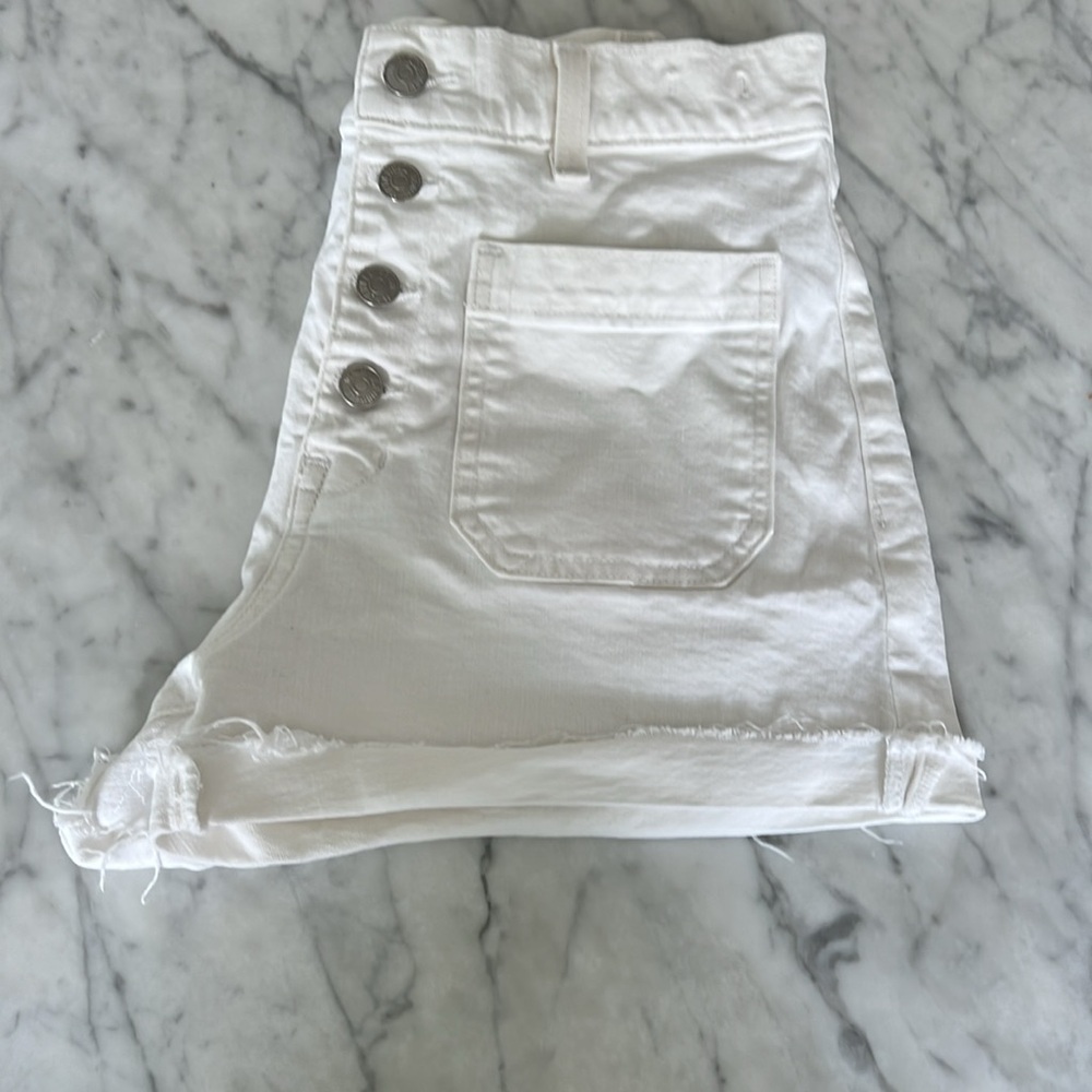 Madewell White High-Waisted Women Shorts - Picture 3 of 7